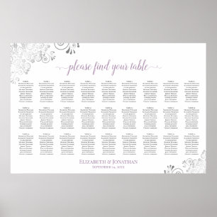 Poster 27 Mesa Gráfico de Assentos de Casamento Renda Lav