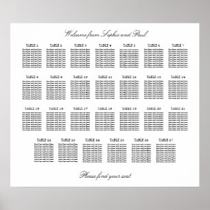 Poster 27 Mesa Gráfico de Assentos Minimalista Elegante