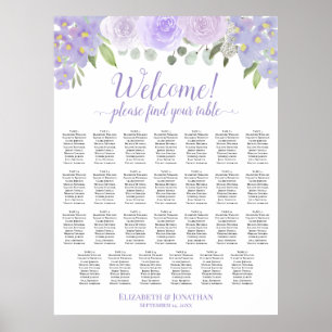 Poster 27 Tabela Carta de Assentos Casamento Floral Lavan