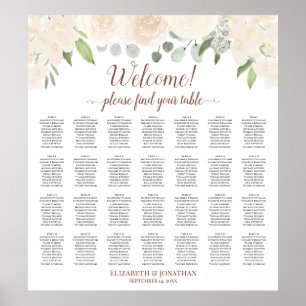 Poster 28 Mesa Champagne Blush Boho Floral Seating Chart