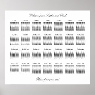 Poster 28 Mesa Gráfico de Assentos Minimalista Elegante