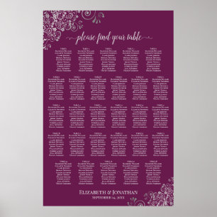 Poster 28 Tabela Magenta Plum & Silver Posh Cartaz de Ass
