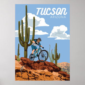 Poster 28"x20" Mountain Bike - Tucson, Arizona