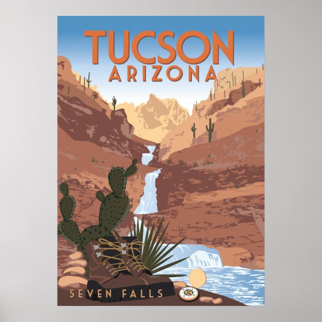 Poster 28"x20 Seven Falls - Tucson, Arizona (Frente)