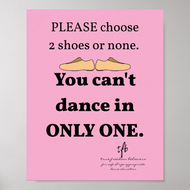 Poster 2 Calçados ou None Lt Pink Dance Studio (Frente)