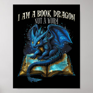 Poster #2 Citação De Bookies Eu Sou Um Dragão De Livro Nã