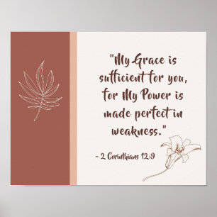 Poster 2 Corinthians 12:9 Minha graça é suficiente