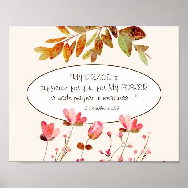 Poster 2 Corintianos 12:9 MY GRACE é suficiente para si (Frente)