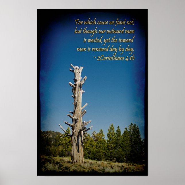Pôster 2 Corintianos 4:16 Limite Preto (Frente)