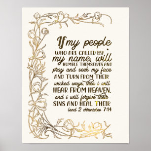 Poster 2 Crônicas 7:14 Se Minha Pessoas Rezar