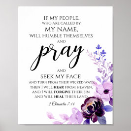 Poster 2 Crônicas 7:14 Se Minhas Pessoas Rezarem Cristão