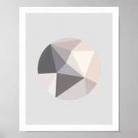 Poster 2 do círculo de Abstrato rosa e Cinza