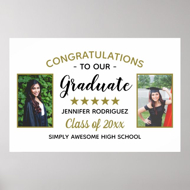 Poster 2 Parabéns de Graduação de Fotografias Personaliza (Frente)