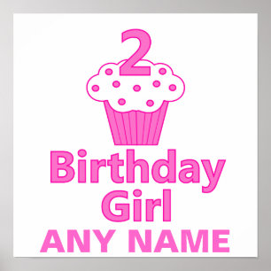 Pôster 2 - Rapariga de aniversário - Design de Cupcake