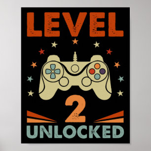 Poster 2 segundo aniversário de jogador de vídeo desbloqu