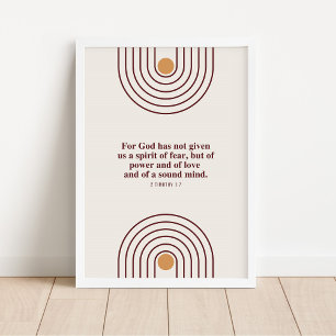 Poster 2 Timothy 1:7 Deus não deu um espírito de medo