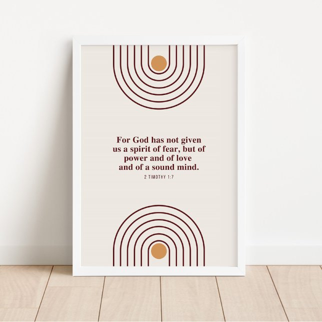 Poster 2 Timothy 1:7 Deus não deu um espírito de medo (Criador carregado)