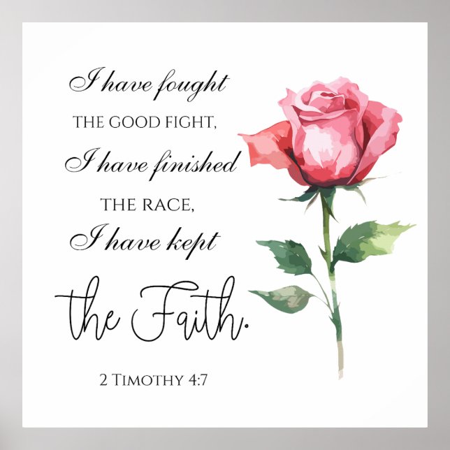 Poster 2 Timothy 4:7 - Eu lutei pela boa luta (Frente)