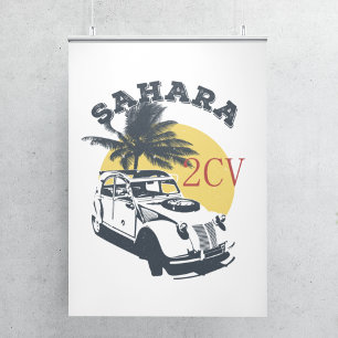 Poster 2cv Deux Chevaux Sahara Offroad Oldtimer
