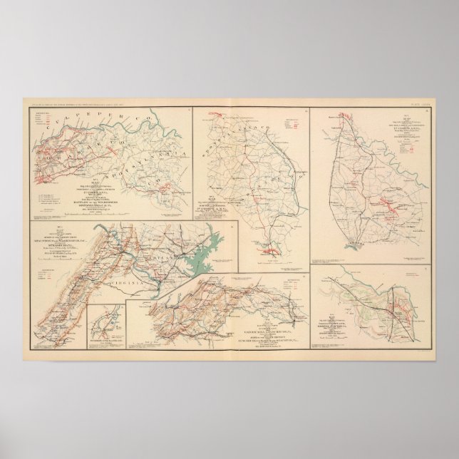 Pôster 2d Corps AN Va, campos, piquetes, rotas (Frente)