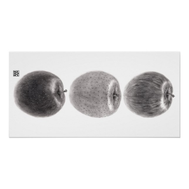 PÔSTER 3個のりんご　縦 (Frente)