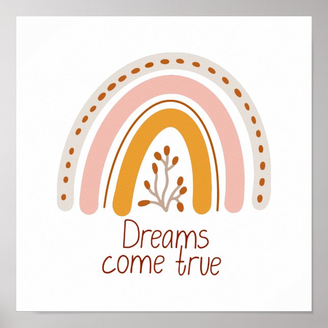 Poster 30,5 x 30,5 cm - Os sonhos do arco-íris se  (Frente)