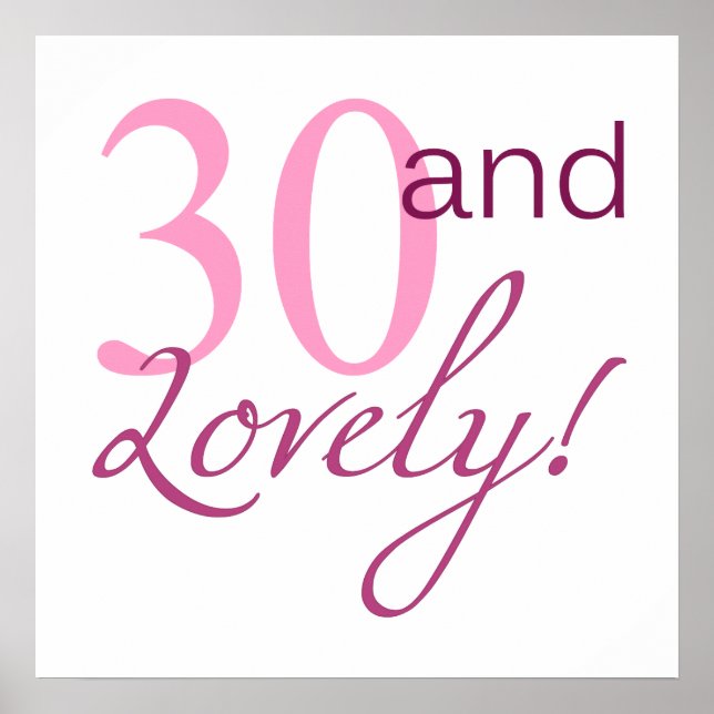 Poster 30 e doações de aniversário adoráveis (Frente)