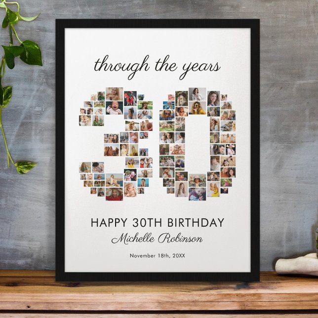 Poster 30 Happy Birthday - Colagem de Fotos (Criador carregado)