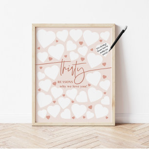 Poster 30 Motivos Rosa, Nós Te Amo Corações Aniversário