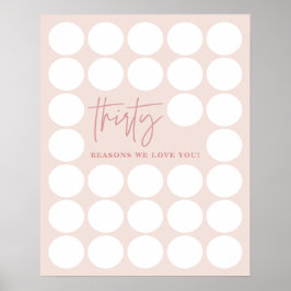 Poster 30 Motivos Rosa Que Amo Você Aniversário, Mantenha