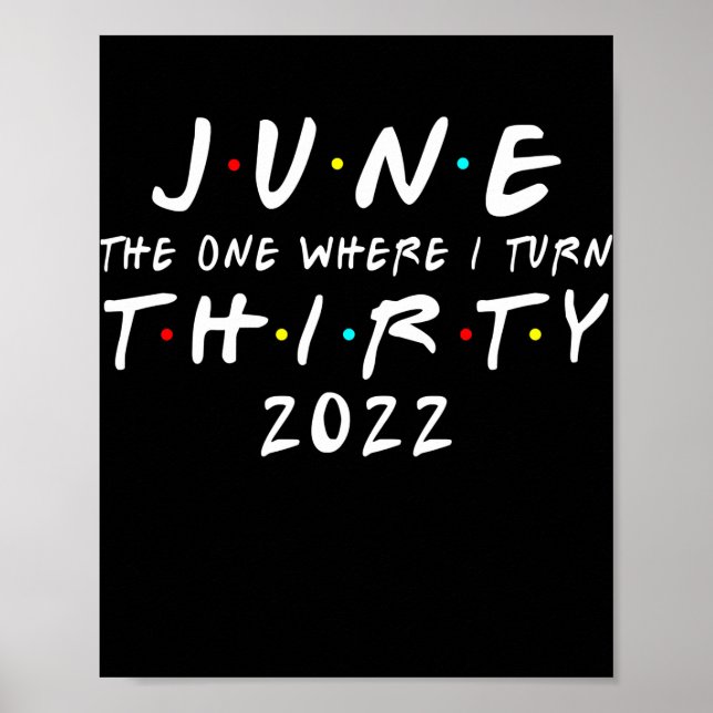 Poster 30th Birthday June The One Where I Turn 30 2022 (Frente)