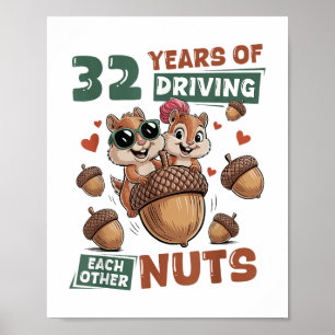 Poster 32º aniversário de casamento 32 anos de Casal