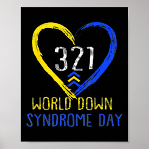 Poster 321 Síndrome Mundial para Baixo Dia Três Setas Hom