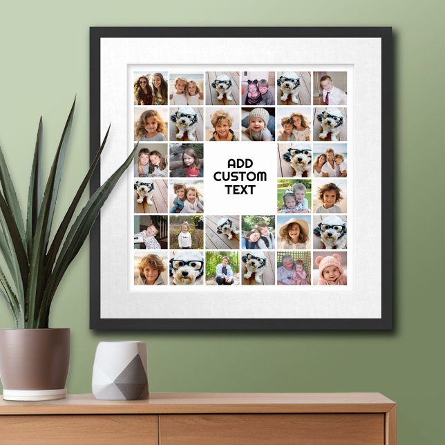 Poster 32 Colagem de Fotos: Preto e Branco Quadrado Moder (Custom Poster)