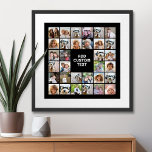 Poster 32 Colagem de Fotos: Preto Quadrado Moderno - Text<br><div class="desc">Use fotos recortadas para obter os melhores resultados! Carregue fotos quadradas do seu telefone ou até mesmo do Instagram para fazer uma busca personalizada impressionante para sua casa. Você pode usar fotos de amigos ou animais de estimação e, em seguida, combinar com sua própria decoração mudando a cor. Use fotos...</div>