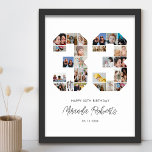 Poster 33º Aniversário Número 33 Colagem Personalizada de<br><div class="desc">Comemore o 33º aniversário com este poster de colagem de fotos número 33 personalizado. Este presente personalizável também é perfeito para o aniversário de casamento. É uma maneira excelente de mostrar memórias preciosos do seu casamento e da sua vida casada. A poster apresenta uma coleção de fotos capturando aqueles momentos...</div>