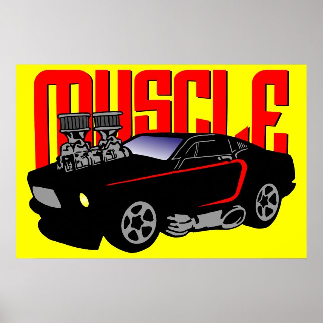 Poster 341 Cartoon Muscle Car (Frente)