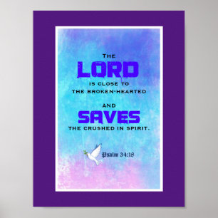 Poster 34:18 bíblico inspirado do salmo das citações
