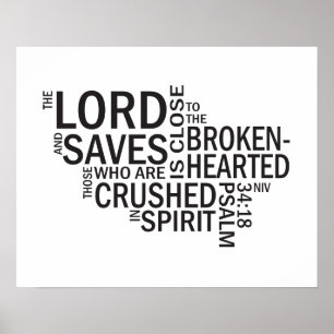 Poster 34:18 do salmo "o senhor é" arte próxima do metr
