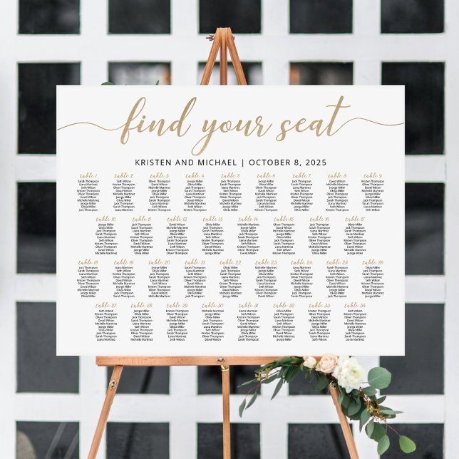 Poster 34 Mesa Encontre seu plano de gráfico de assento (Criador carregado)