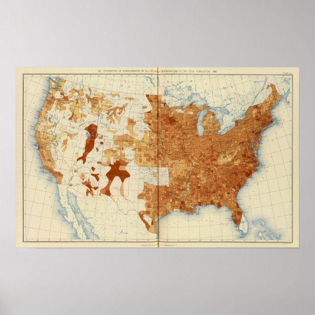 Pôster 34 Proporção das denominações religiosas 1890 (Frente)