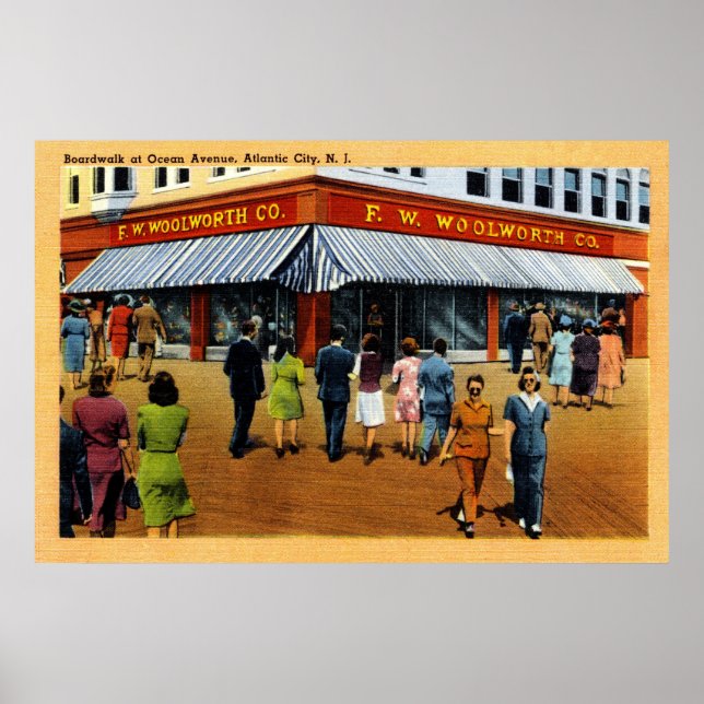 Poster 36 x 24 Caminhada de Barco na Ocean Avenue Atlanti (Frente)