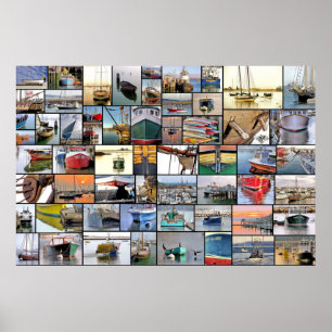 Poster 36 x 24 da colagem dos barcos