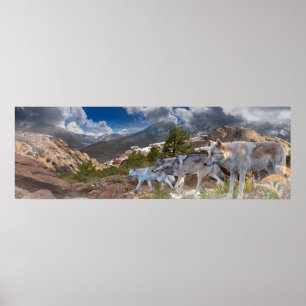 Poster 36x12 "Wolf Family Journey"