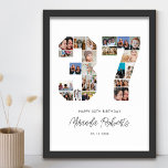 Poster 37º Aniversário Número 37 Colagem Personalizada de<br><div class="desc">Comemore o 37º aniversário com este poster de colagem de fotos número 37 personalizado. Este presente personalizável também é perfeito para o aniversário de casamento. É uma maneira excelente de mostrar memórias preciosos do seu casamento e da sua vida casada. A poster apresenta uma coleção de fotos capturando aqueles momentos...</div>