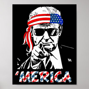 Poster 'merica Trump Feliz 4 de Julho Trump Americano