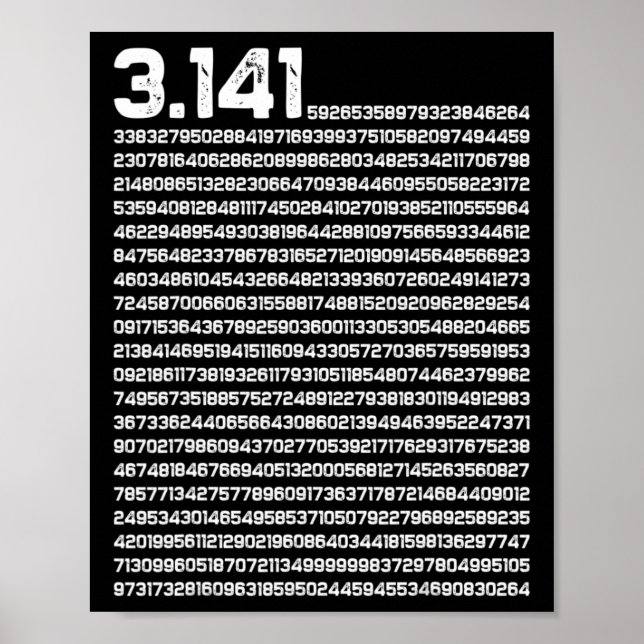 Poster 3,14 Pi Dia Matemática Número Irracional Pi (Frente)