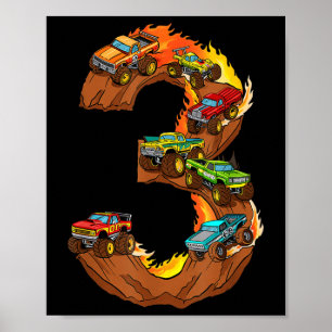 Poster 3 anos de idade Monster aniversário de 3 anos Gir