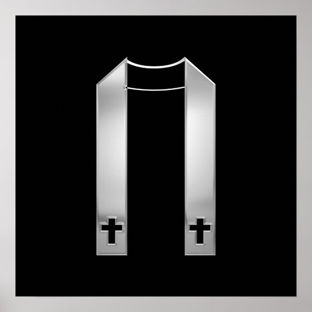 Poster 3-D Look Silver Priest's Stole (Frente)