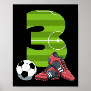Poster 3 Futebol de Aniversário Primeiro Futebol de Anive